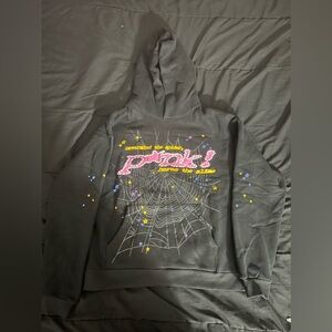 Authentic Sp5der P*NK Hoodie Black